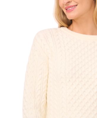 Women's Long-Sleeve Cable-Knit Sweater