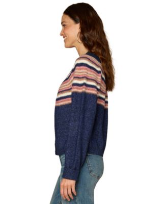 Petite Stripe Jacquard Long-Sleeve Cardigan Sweater