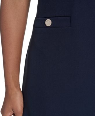 Women's Pleated-Hem Shift Dress