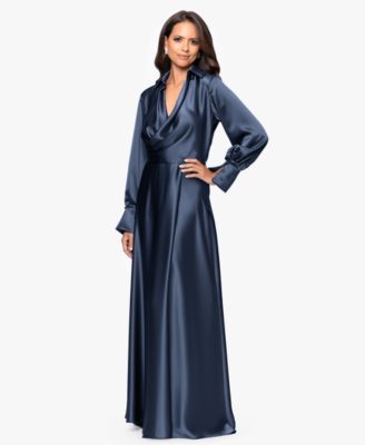 XSCAPE - Women's Collared Long-Sleeve Dress