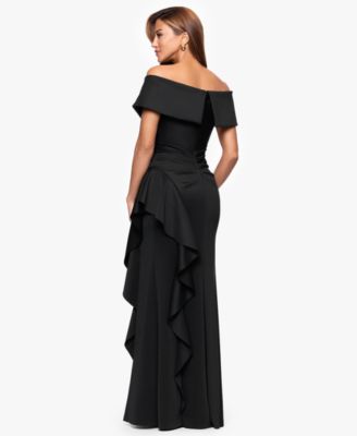 Women's Sweetheart Neck Side Ruffle Off-The-Shoulder Long Dress