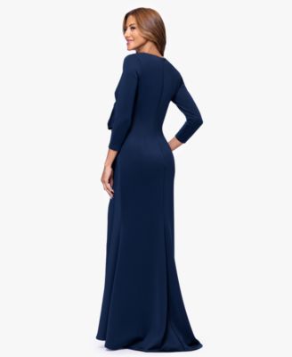 Women's V-Neck Waist Side Bow Long Dress