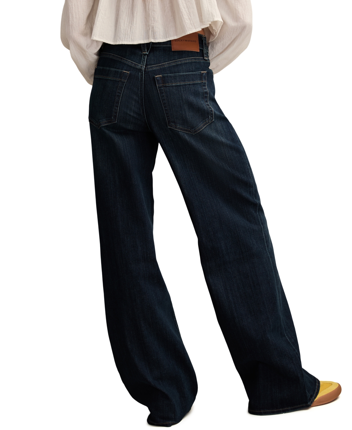 Lucky Brand Stevie High Waist Front Seams Wide Leg Jeans In Blue