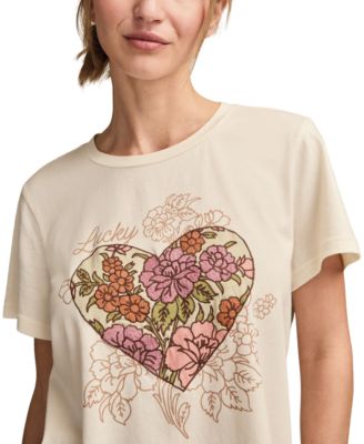 Women's Heart Floral Classic Crewneck T-Shirt