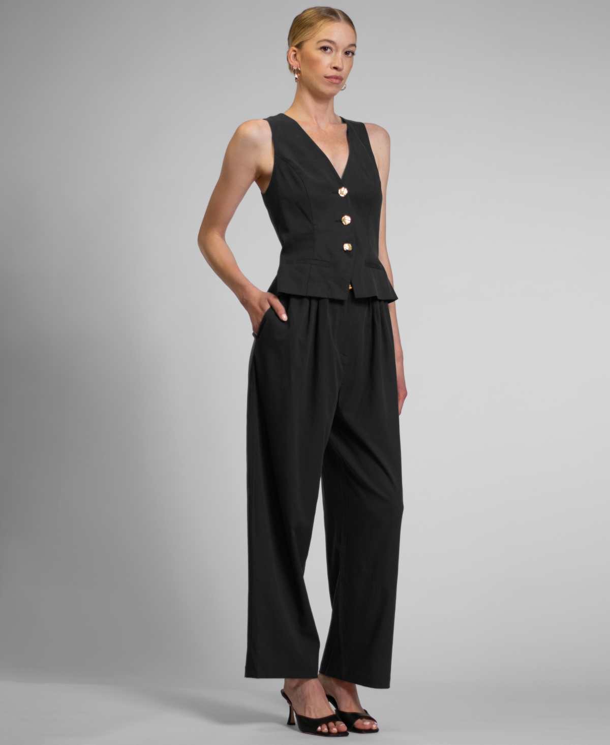 Rachel Roy Women's Annie Peplum V-Neck Jumpsuit