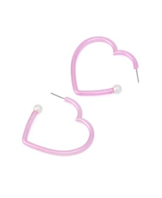 Faux Stone Love Spell Heart Hoop Earrings