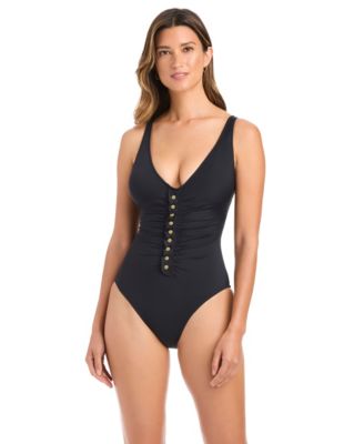 Bleu by Rod Beattie - Women's Button Detail Swimsuit