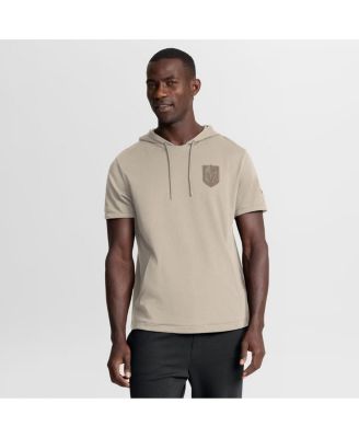 Men's Tan Vegas Golden Knights Authentic Pro Road Short Sleeve Hoodie