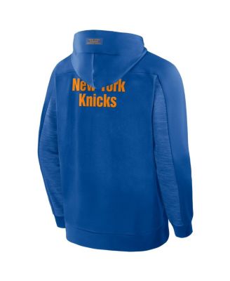 Men's Blue New York Knicks Back Door Cut Play Defender Full-Zip Hoodie
