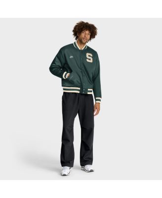 Men's Green Michigan State Spartans Legacy Full-Snap Bomber Jacket