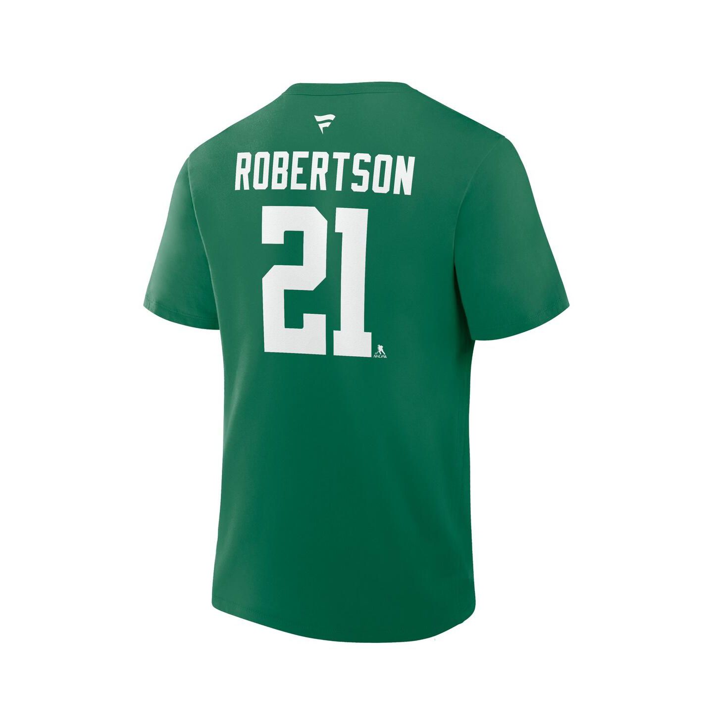 Мужская футболка Fanatics Jason Robertson Kelly Green Dallas Stars Authentic Stack Name & Number — фото 2