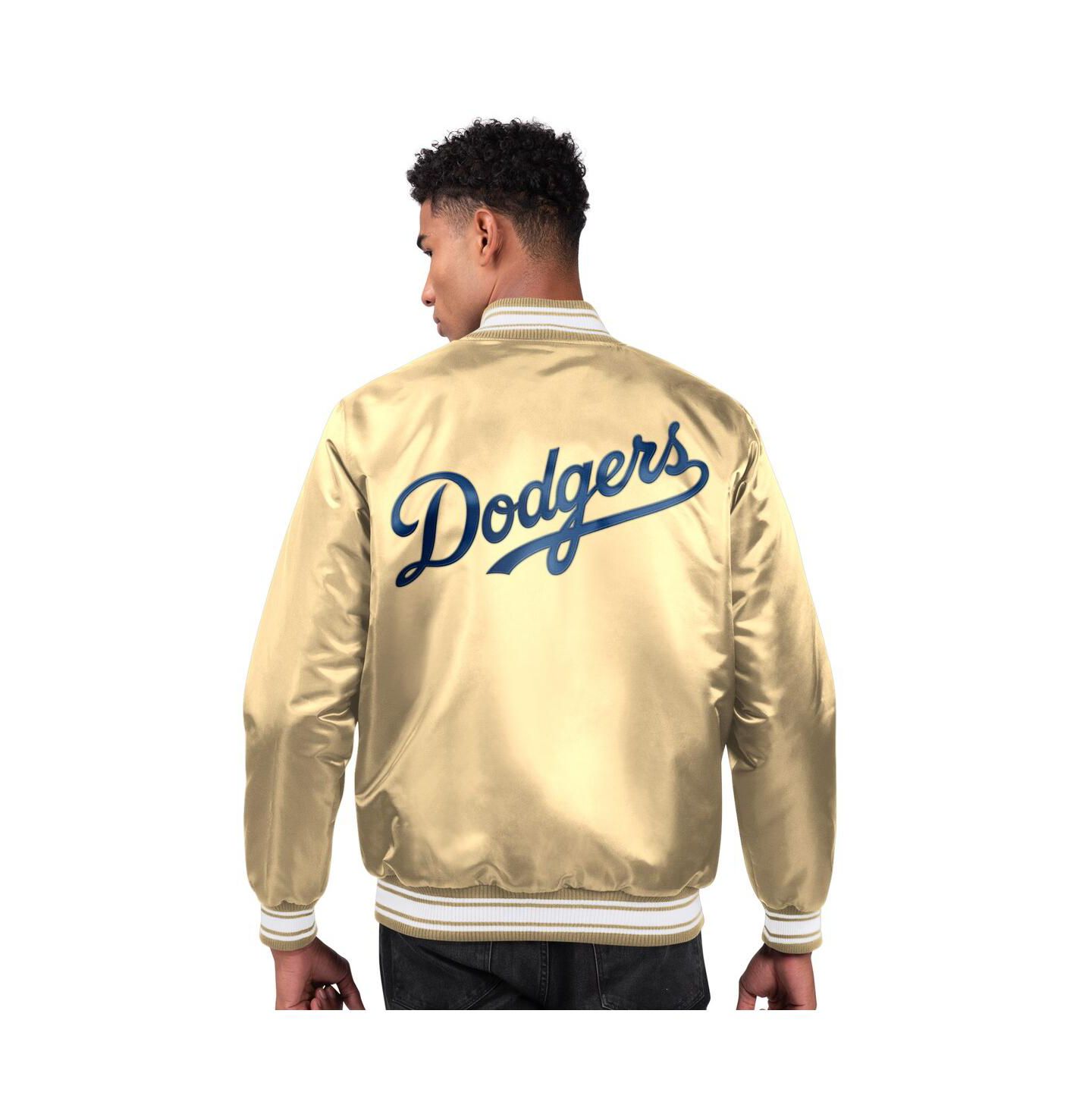Мужская куртка Starter Tan Los Angeles Dodgers Locker Room Satin Full-Snap Varsity — фото 2