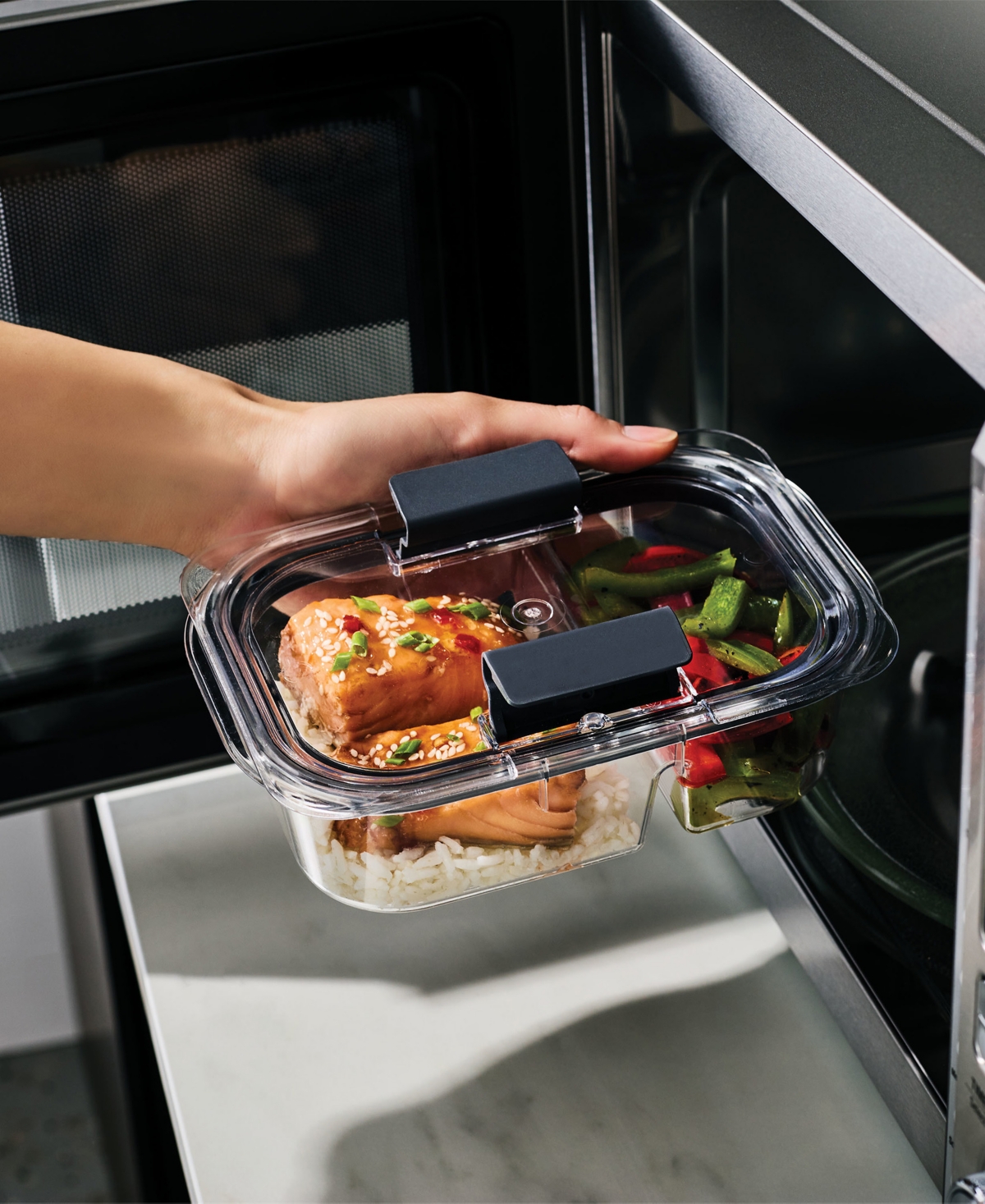 Rubbermaid Brilliance 2.85-Cup Meal Prep 2-Compartment Food Storage Containers, 5-Pack