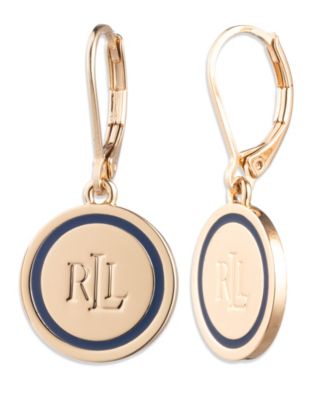 Lauren Ralph Lauren - Gold-Tone Logo Drop Earrings