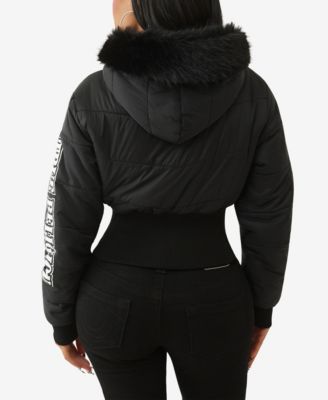 Women's Shrunken Hooded Puffer Jacket