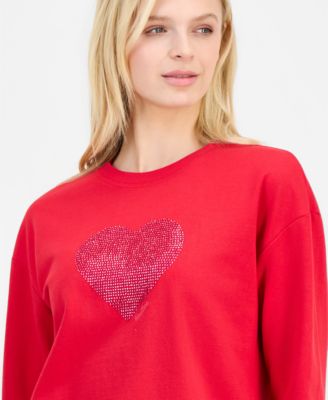 Nautica Women's Embellished Heart Graphic Sweatshirt 