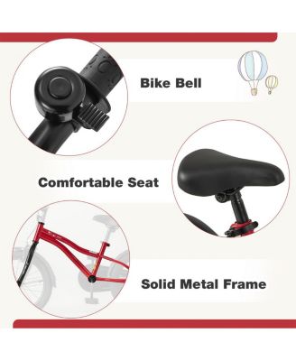 12 Inch Kids Bike Adjustable Bicycle with Reflectors and Bell for 3-8 Years Old