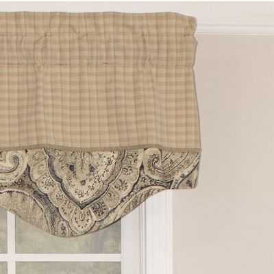 Sedona Blouson 100% Cotton with Fully Lined 3" Rod Pocket Valnance for Windows 50" x 15"