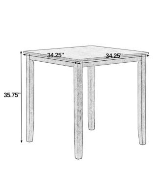 5-Piece Counter Height Dining Table and Chairs Set, Bar Table with Upholstered Stools for Kitchen or Apartment