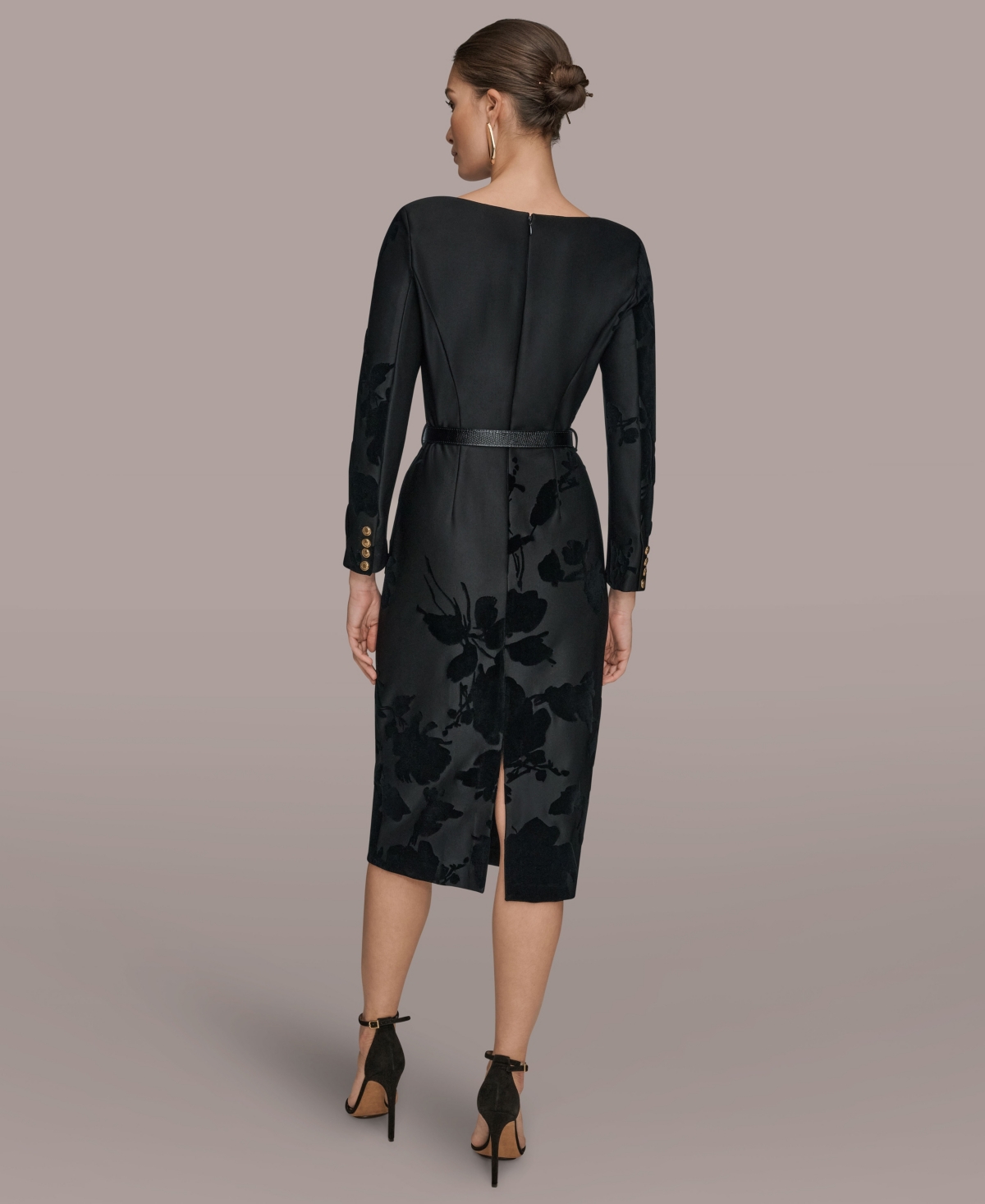 Donna Karan New York Women's Embossed Boat Neck Dress