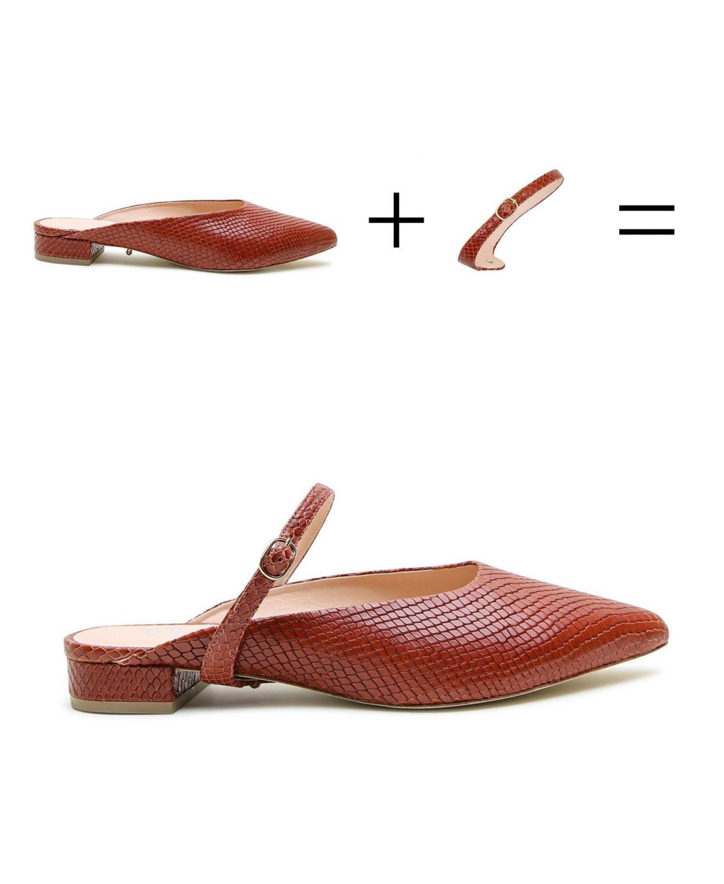 Женские сандалии Alterre Brown Snake Twiggy Customizable Point Slide, цвет: Коричневый змеиный — фото 2