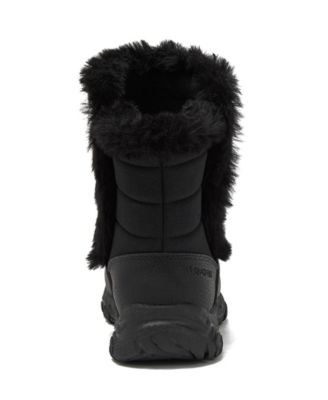 Kids Expedition Faux Fur Waterproof Puffer Snow Boots