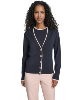 Women's V-Neck Long-Sleeve Cardigan Set
