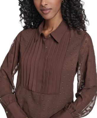 Women's Clip Dot Pleated Bib Top