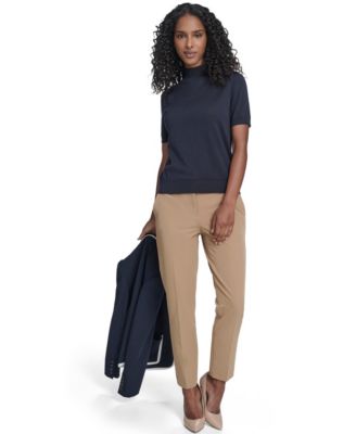 Women's Short-Sleeve Mock Neck Sweater