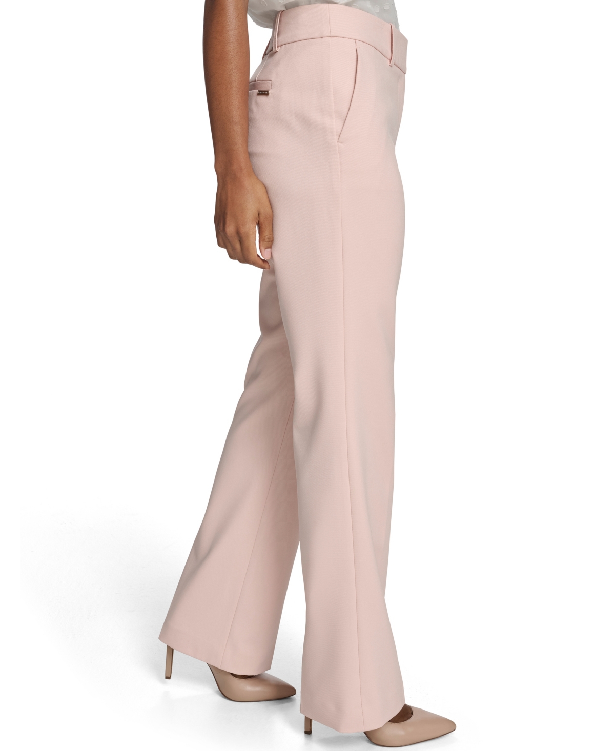 Tommy Hilfiger Women's Solid Bootcut Trouser Pants In Pink