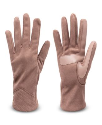 Women's Water Repellent Stretch Microsuede Gloves with Quilted Chevron Wrist