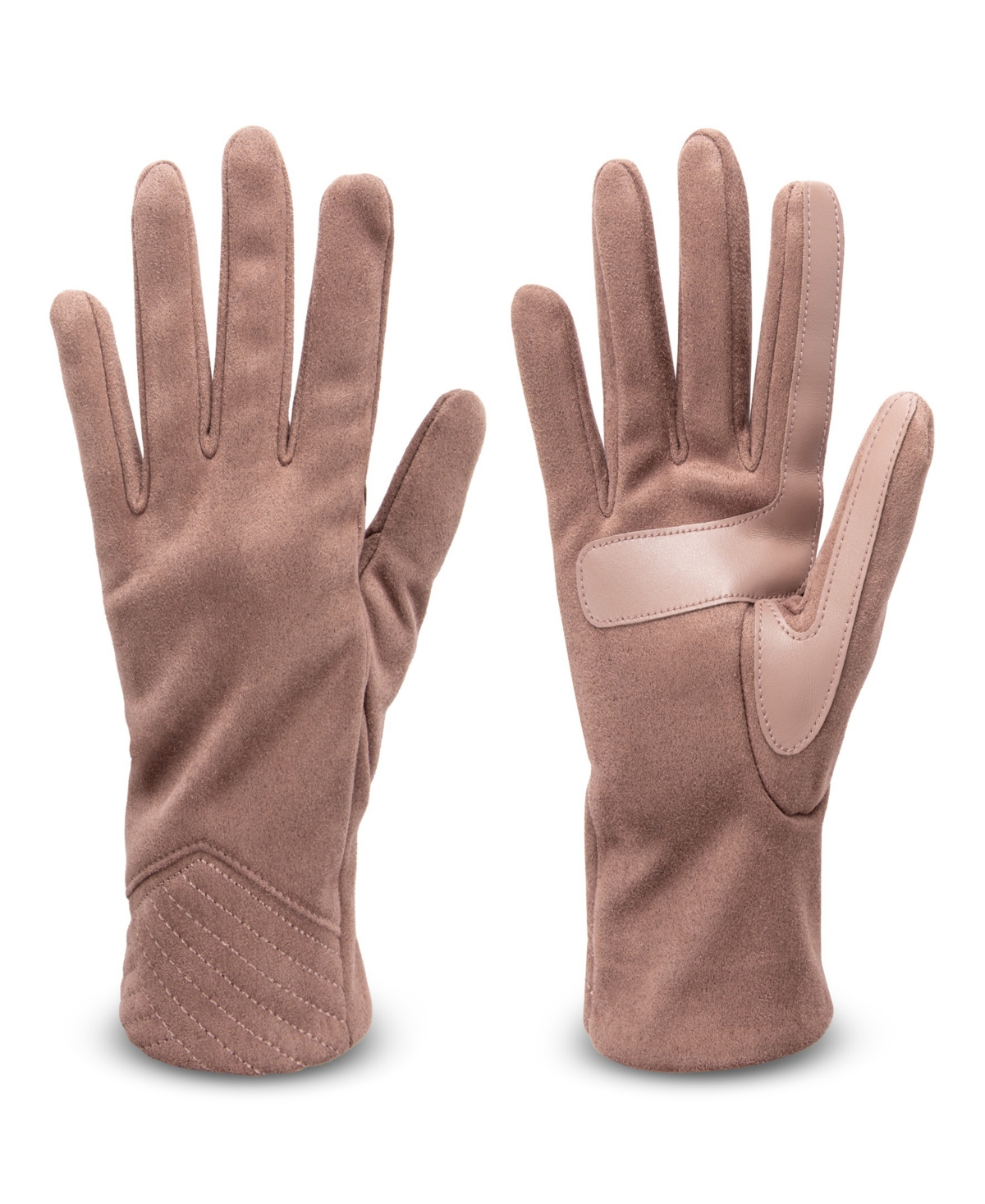 Isotoner Women's Water Repellent Stretch Microsuede Gloves with Quilted Chevron Wrist