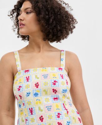 Juniors' Printed Sleeveless Mini Dress