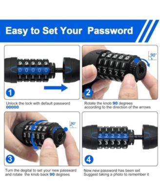 Bike Lock, 5.6 Ft Bicycle Cable, High Security 5 Digit Resettable Combination Coiling Bike Lock, Ultra-Strong Anti Theft Cable with Bracket