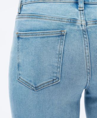 Women's Mid-Rise Wide-Leg Distressed Jeans