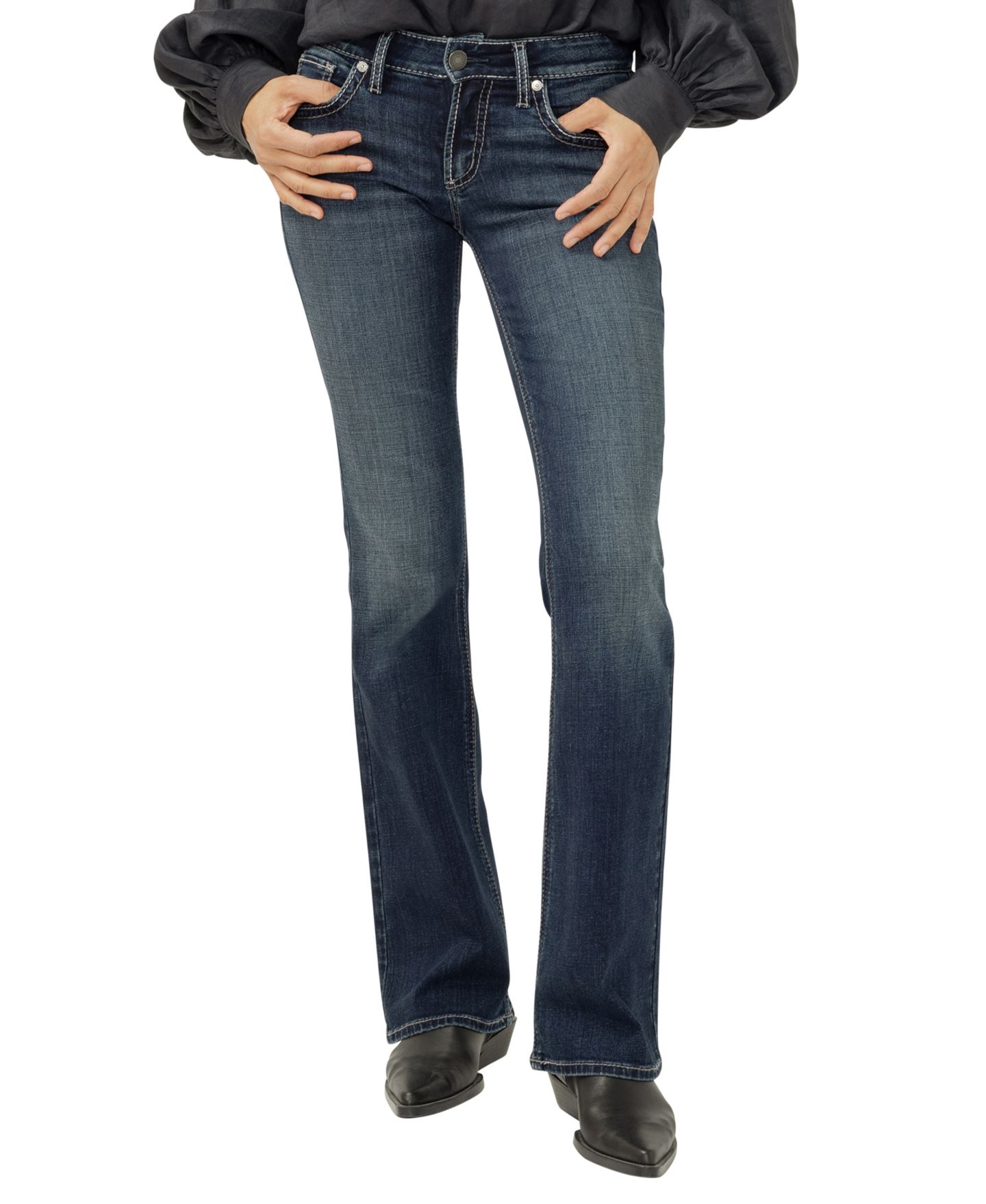 Женские джинсы Silver Jeans Co. Britt Low Rise Curvy Fit Bootcut, цвет: Oxford — фото 1