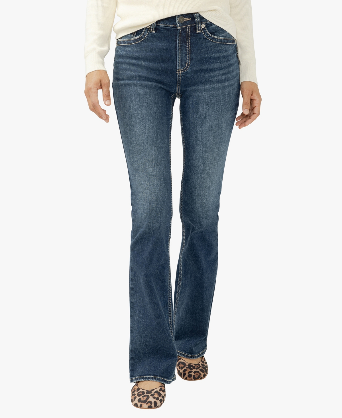 Silver Jeans Co. Women's Avery High Rise Curvy Fit Bootcut Jeans In Blue