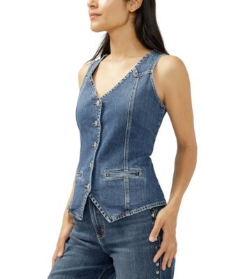 Women's Long Denim Vest