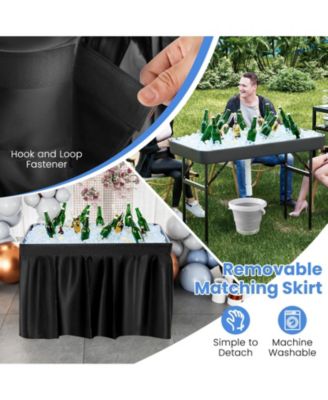 4 Feet Plastic Party Ice Folding Table with Matching Skirt