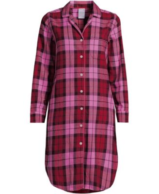 Plus Size Flannel Long Sleeve Sleepshirt Nightgown