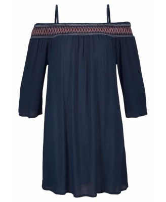 Women's Embroidered Cold Shoulder Dress