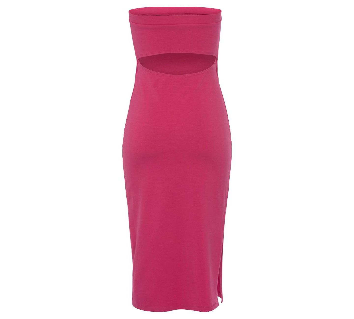 Женское платье LASCANA Cotton Strapless Back Cutout Column Bandeau Midi, цвет: Фуксия — фото 10