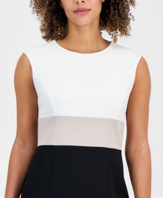 Women's Colorblock Sleeveless Sheath Dress