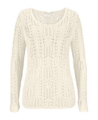 Women's Scoop Neck Open Knit Pullover Sweater