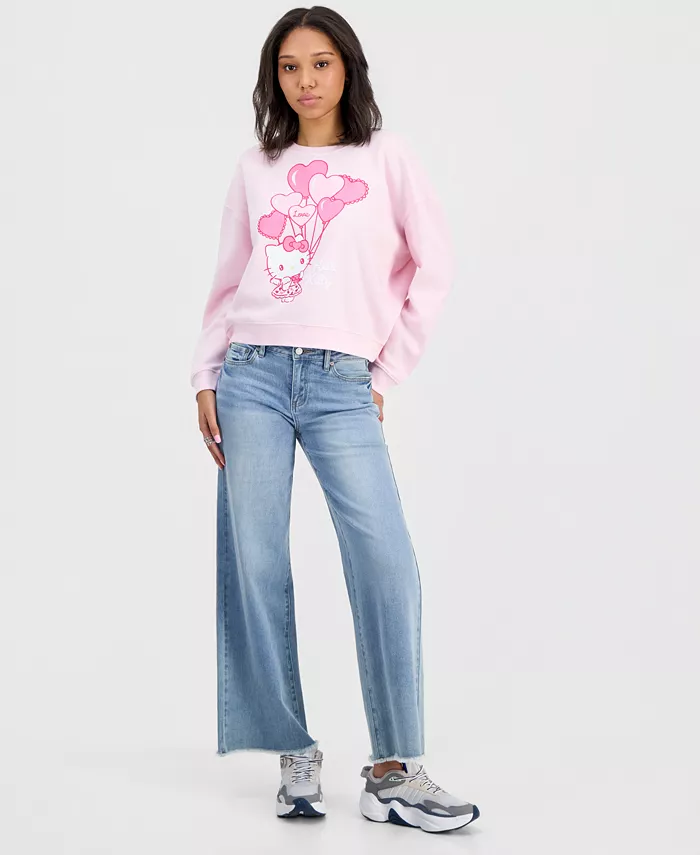 Juniors' Hello Kitty Balloon Valentine's Day Fleece Sweatshirt - thumbnail 2