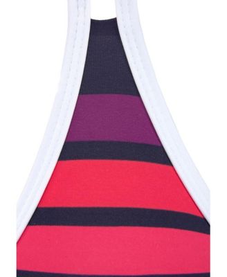 Women's Striped Triangle Bikini Swimsuit Top Bra Sizing