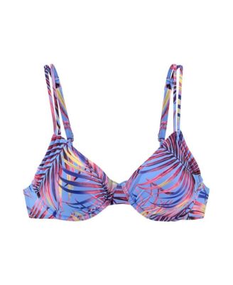 Women's Palm Print Underwire Bikini Swimsuit Top Bra Sizing