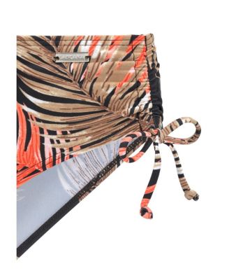 Women's Palm Print Mid Rise Bikini Swimsuit Bottom cup sizing