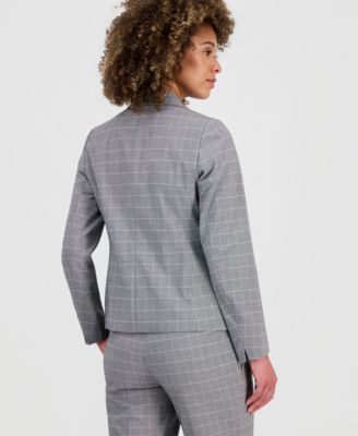 Women's Plaid Two-Button Blazer
