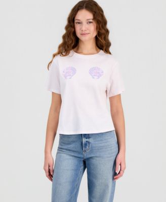 Juniors' Cotton Seashell T-Shirt